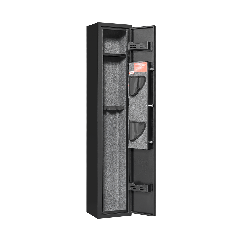 5 gun safes with 3 pistol pockets, quick access biometric adjustable heavy-duty gun rack mounted gun safes