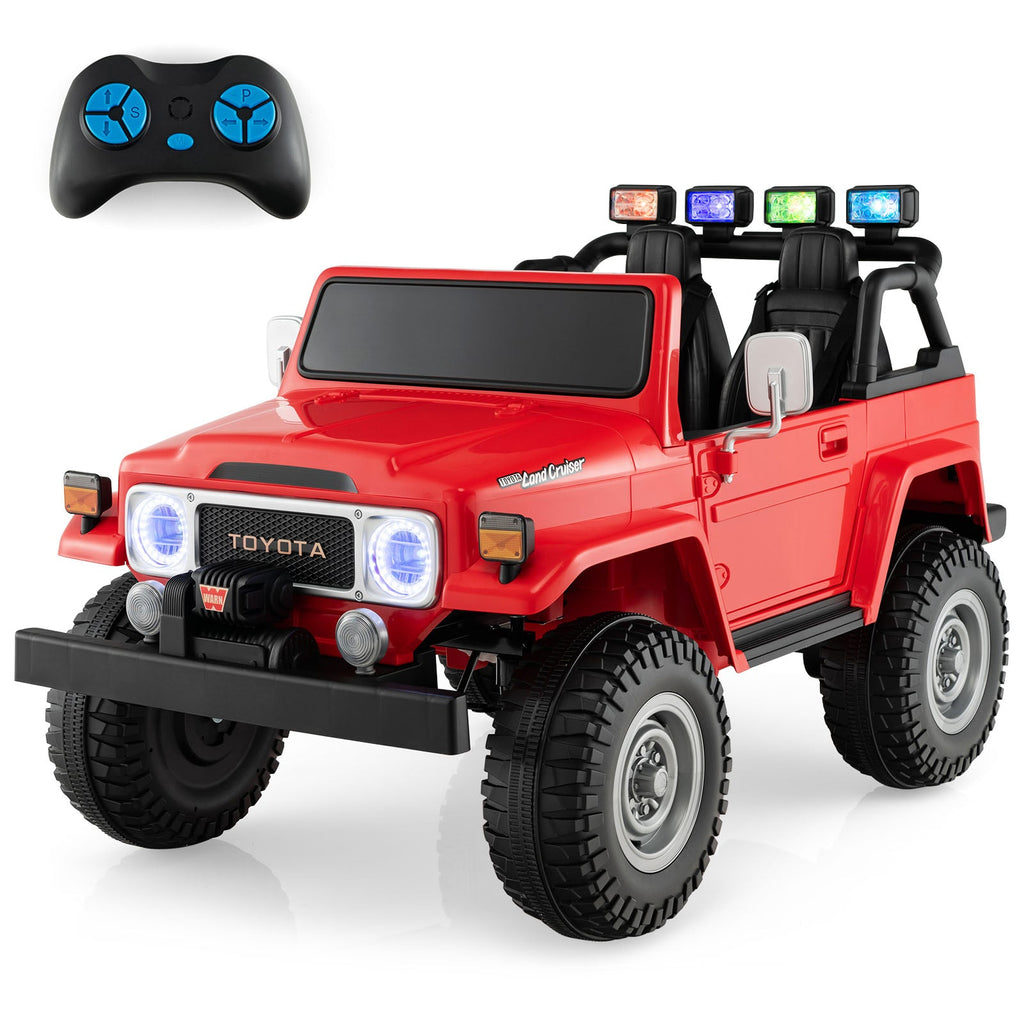 12V 2-Seat Licensed Kids Ride On Toyota FJ40 Car with 2.4G Remote Control-Red