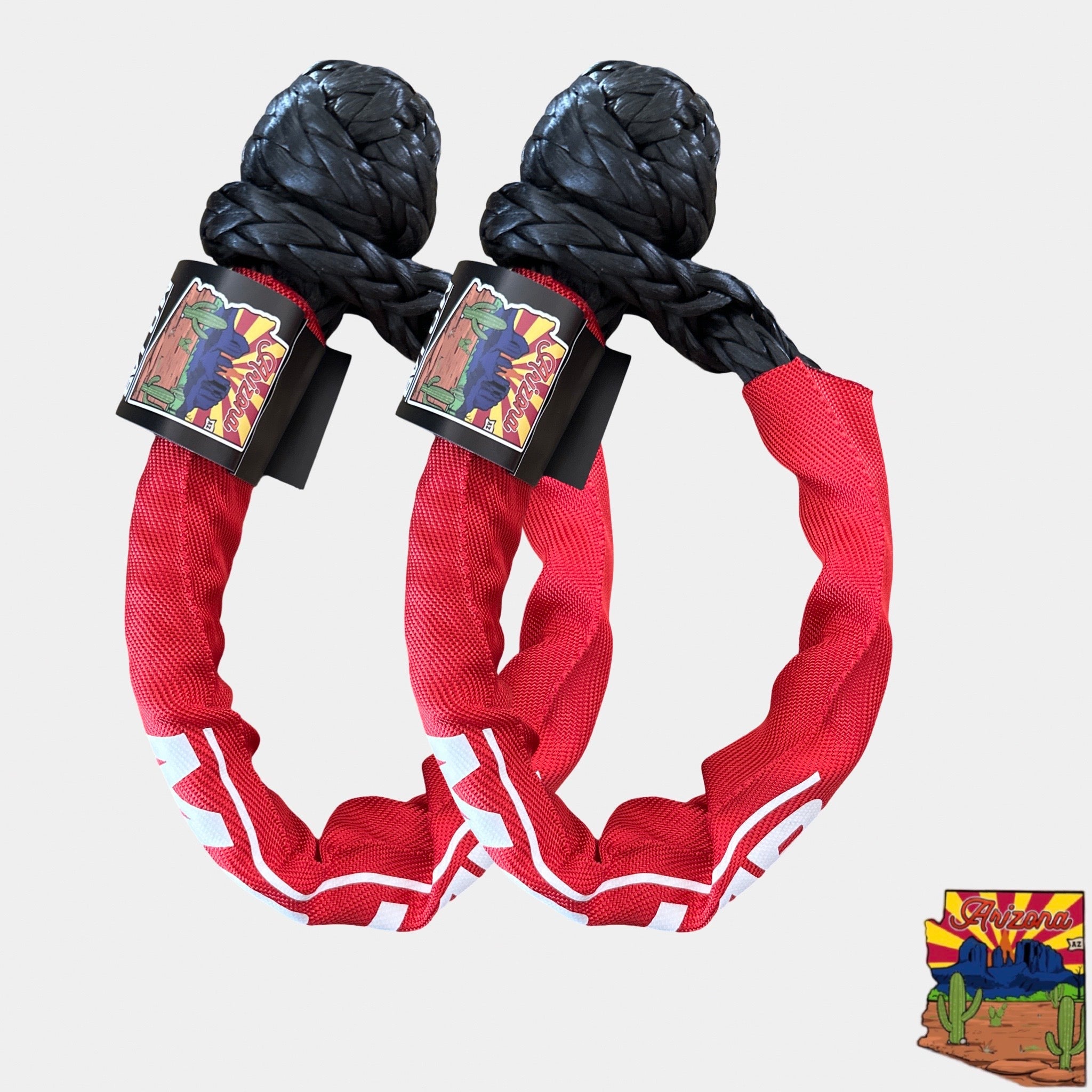 Limited Edition 1/2'' x 24'' Black Soft shackle with Red Sleeve (Lifetime Warranty)