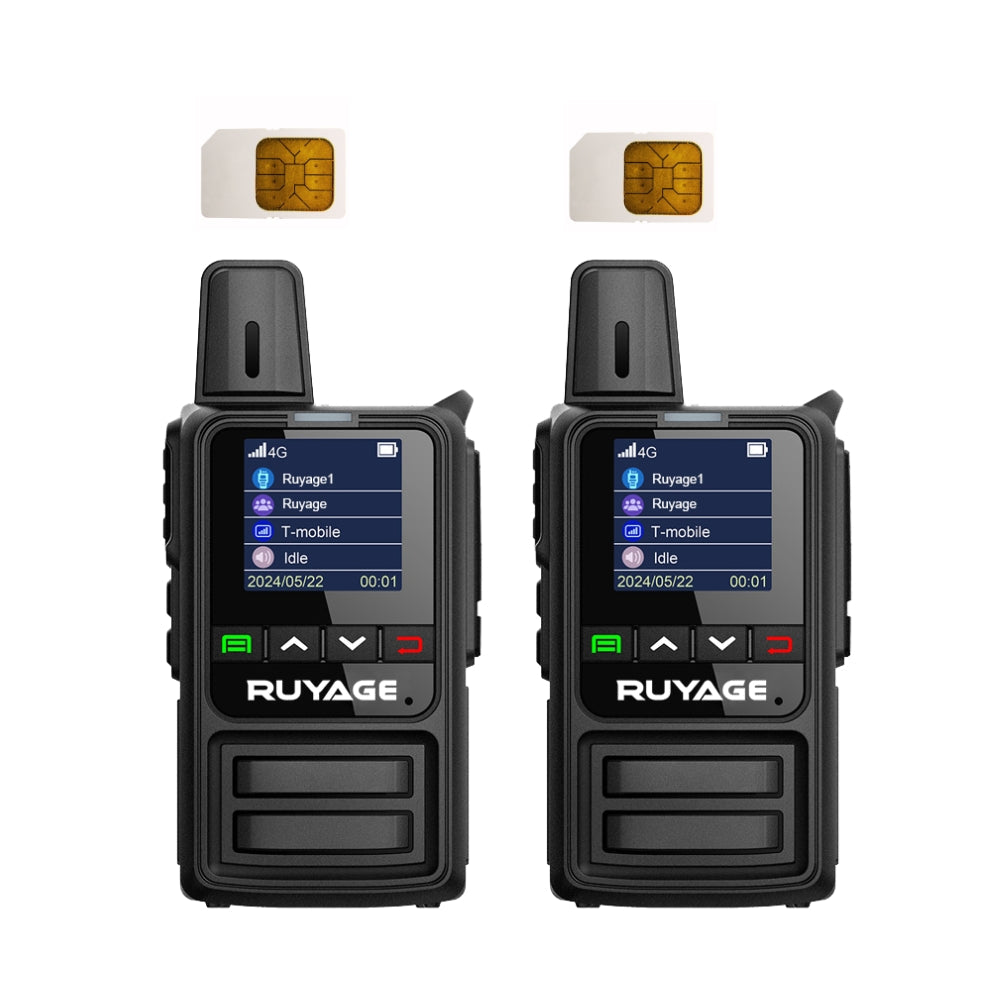 Ruyage R2 Nationwide Lte Two Way Radios Lifetime Free Unlimited Range Rechargeable Global 4g Poc,Portable Walkie Talkies Long Range for Adults Family Road Trip Truck Fleet 2 Pack