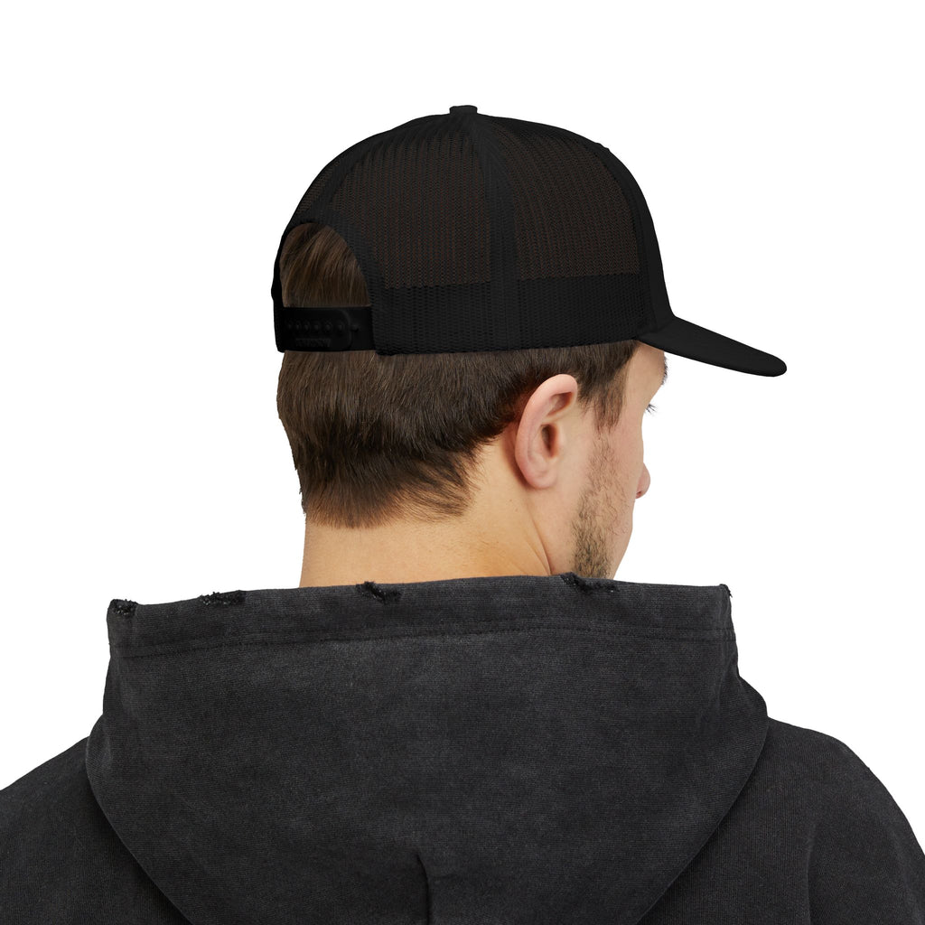 Richardson 112 hat black front, gray back,black back