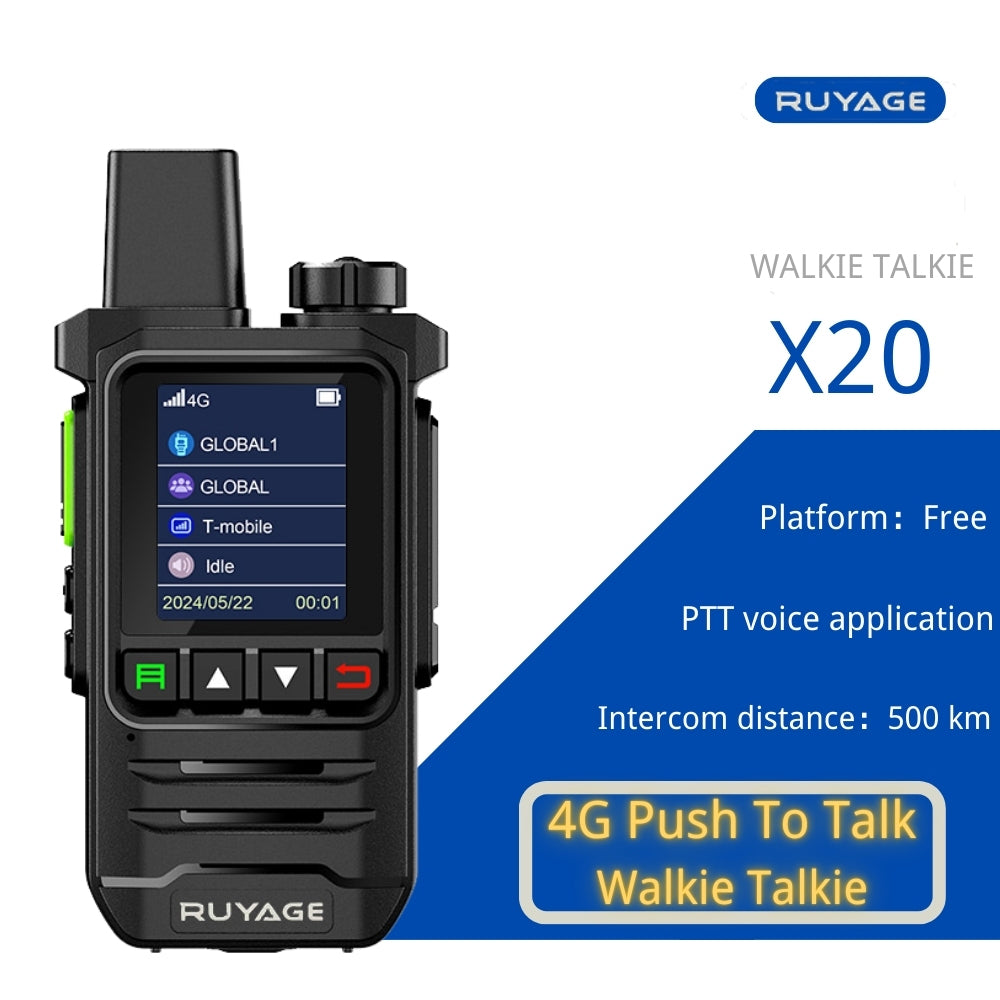 Ruyage X20 Nationwide Lte Two Way Radios Lifetime Free Unlimited Range Rechargeable Global 4g Poc,Portable Walkie Talkies Long Range for Adults Family Road Trip Truck Fleet 2 Pack