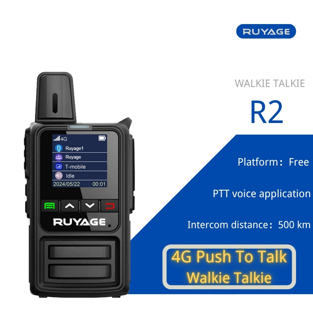 Ruyage R2 Nationwide Lte Two Way Radios Lifetime Free Unlimited Range Rechargeable Global 4g Poc,Portable Walkie Talkies Long Range for Adults Family Road Trip Truck Fleet 2 Pack