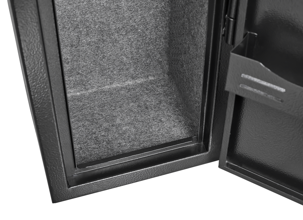 5 gun safes with 3 pistol pockets, quick access biometric adjustable heavy-duty gun rack mounted gun safes