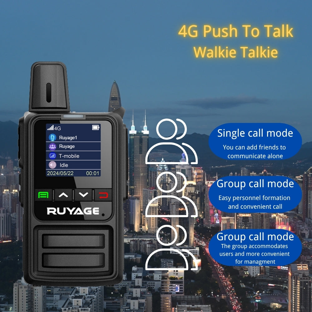 Ruyage R2 Nationwide Lte Two Way Radios Lifetime Free Unlimited Range Rechargeable Global 4g Poc,Portable Walkie Talkies Long Range for Adults Family Road Trip Truck Fleet 2 Pack