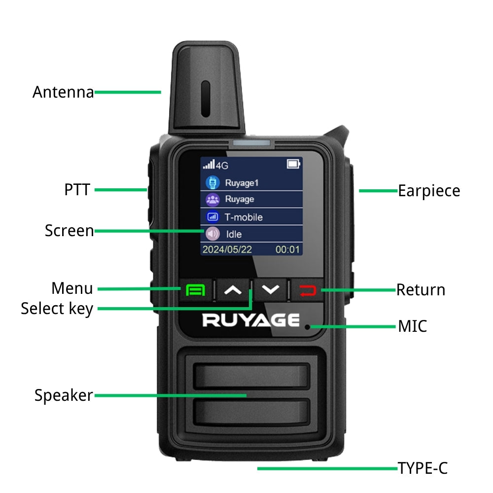 Ruyage R2 Nationwide Lte Two Way Radios Lifetime Free Unlimited Range Rechargeable Global 4g Poc,Portable Walkie Talkies Long Range for Adults Family Road Trip Truck Fleet 2 Pack