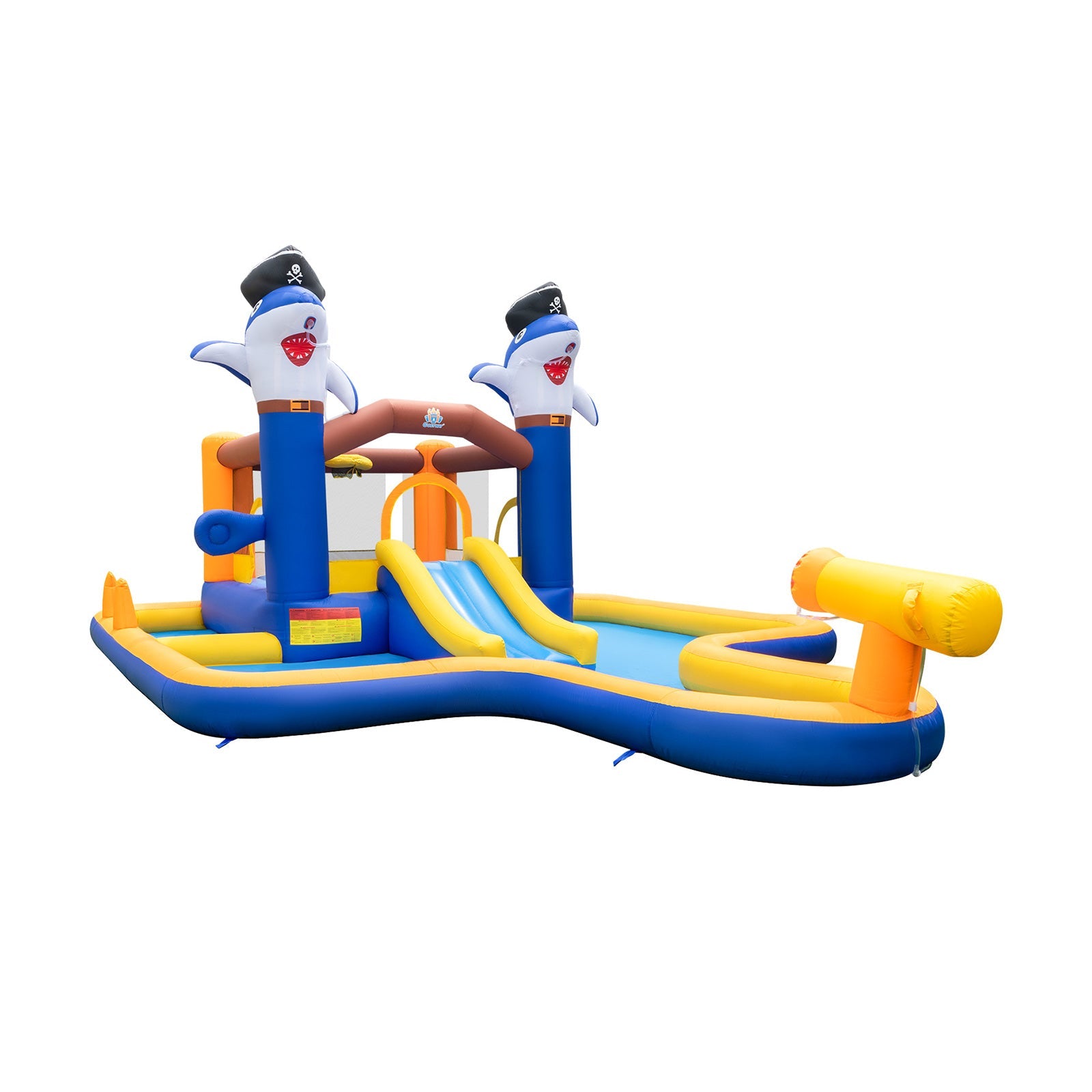 7-In-1 Water Slide Park with Splash Pool and Water Cannon with 680W Blower