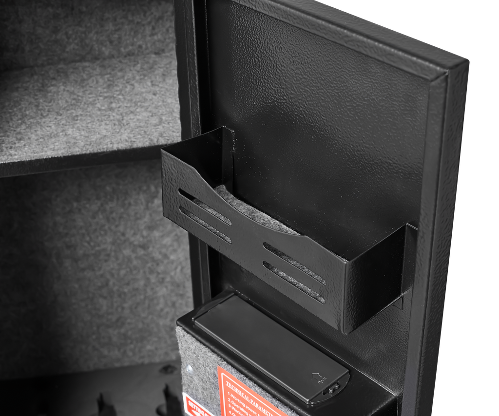 5 gun safes with 3 pistol pockets, quick access biometric adjustable heavy-duty gun rack mounted gun safes