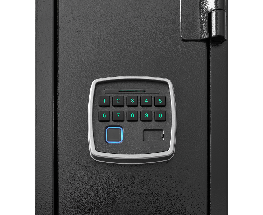 5 gun safes with 3 pistol pockets, quick access biometric adjustable heavy-duty gun rack mounted gun safes