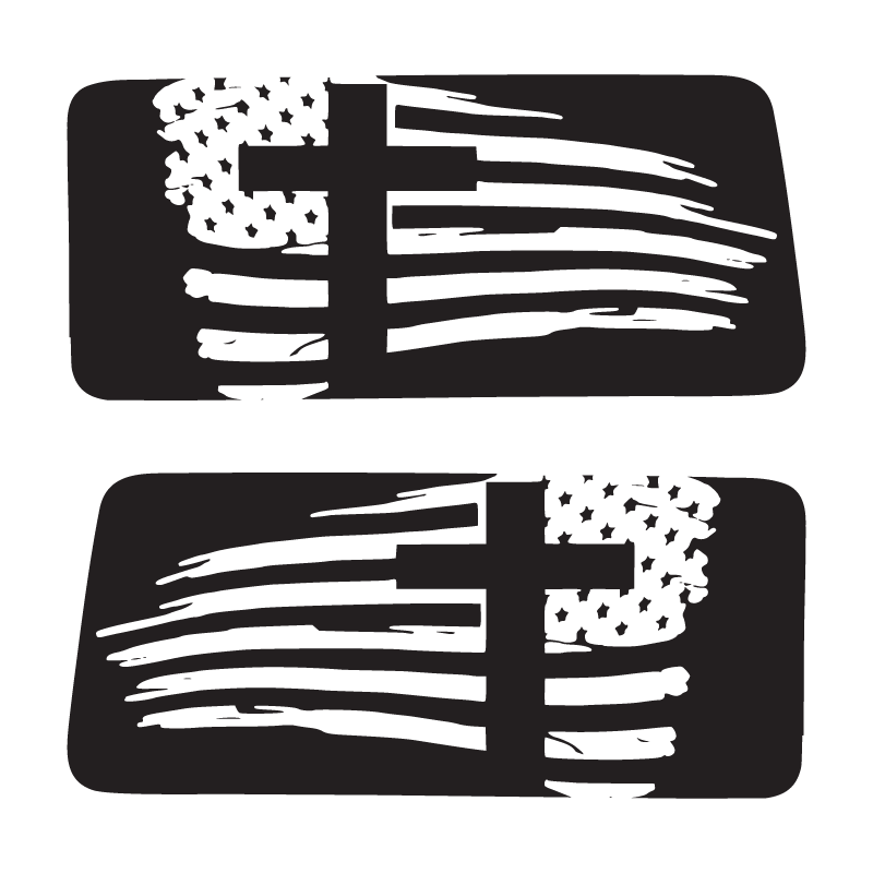 Flag Cross Window Jeep Graphic