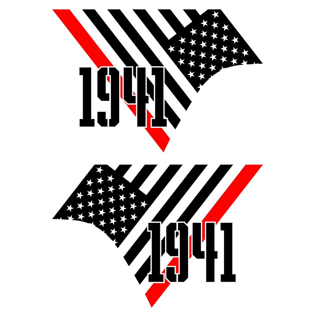 American Flag with Red Stripe 1941 Bedside Gladiator Graphics