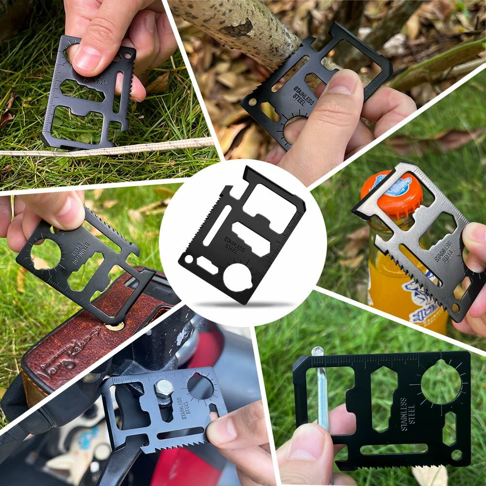 18 in 1 Silver Snowflake Multitool & 20 in 1 Black Credit Card Multitools Gift